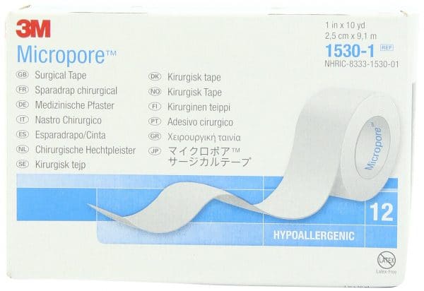 3M 1530-1 Micropore Tape (Pack of 12)