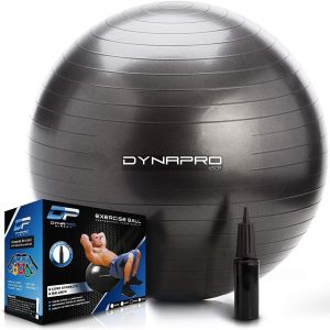 DYNAPRO Exercise Ball – Extra Thick Eco-Friendly & Anti-Burst Material Supports Over 2200lbs – Stability Ball for Home, Gym, Chair, Birthing Ball